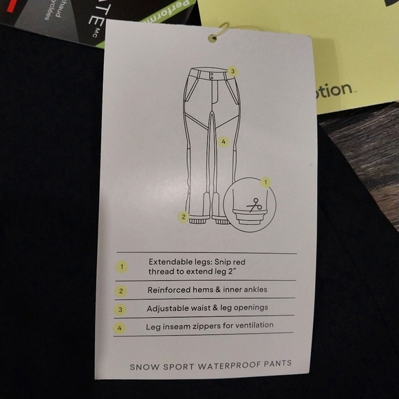 All in motion 3M Thinsulate Snow Sport Waterproof Pants Size M Black Outdoor Pan - Picture 6 of 14